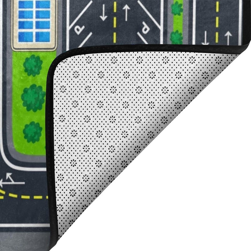 Engree Kids Rugs for Playroom, Aircraft Runway Traffic System Playmat Rugs - 5x7 Ft Kids Carpet Airplane Tarmac Airport Play Mat for Bedroom - Non-Slip Have Fun Safe Nursery Rug - Image 5